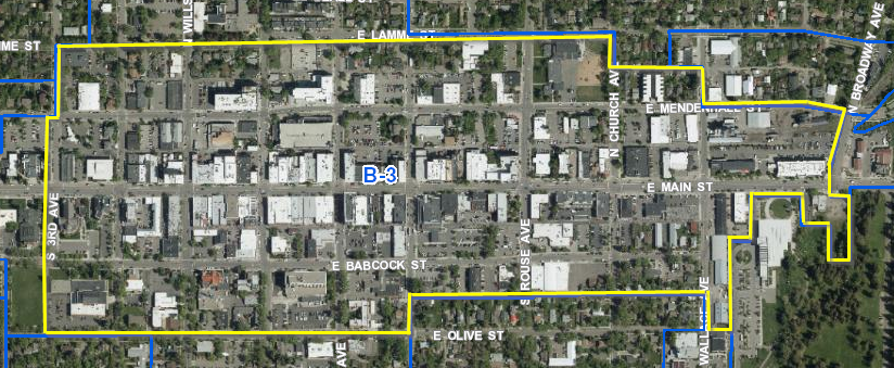 Satellite View of Downtown Sidewalk Encroachment District