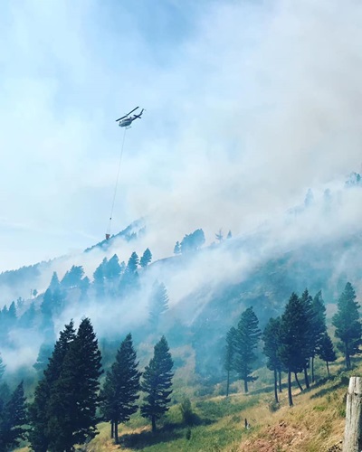 Helicopter Dumping water