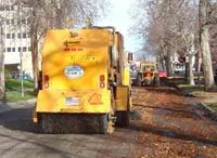 rear of street sweeping vehicle